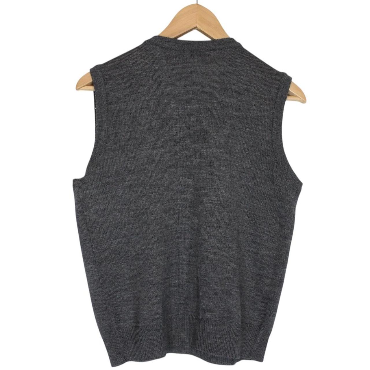 Vintage 90s Burberry Dark Grey Wool Knit Sweater Vest