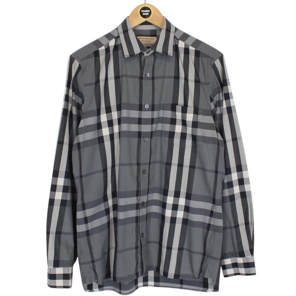 Burberry London Grey Nova Check Long Sleeve Cotton Shirt