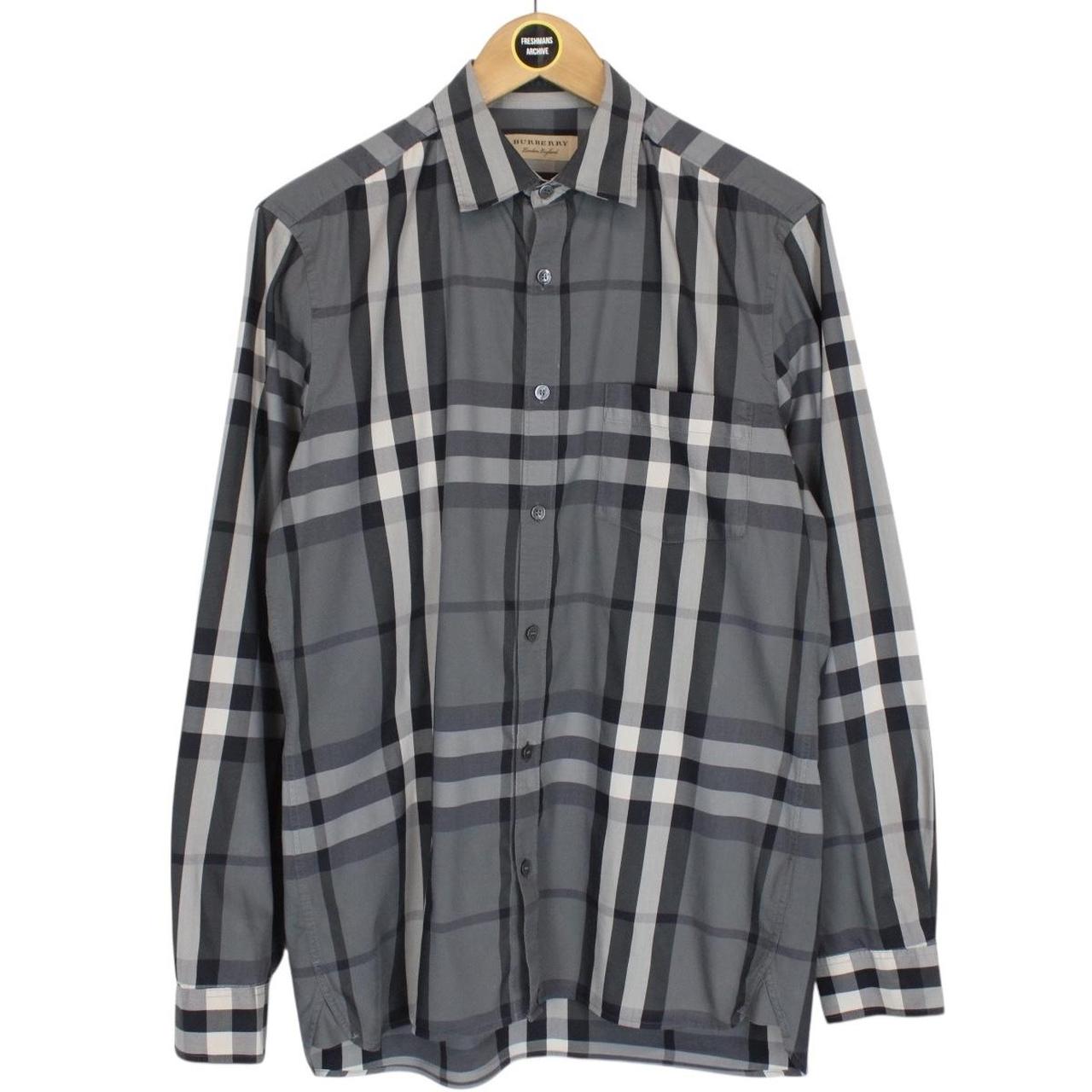 Burberry London Grey Nova Check Long Sleeve Cotton Shirt