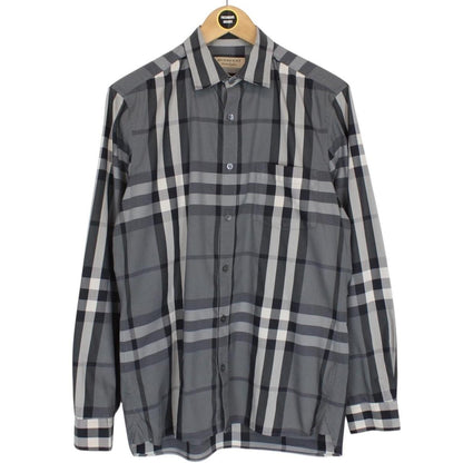 Burberry London Grey Nova Check Long Sleeve Cotton Shirt
