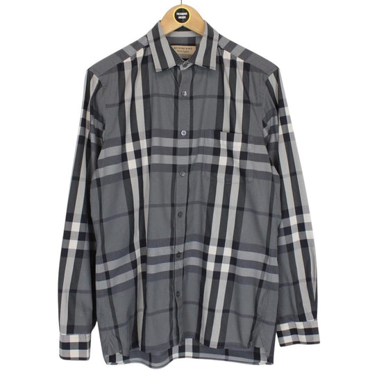 Burberry London Grey Nova Check Long Sleeve Cotton Shirt