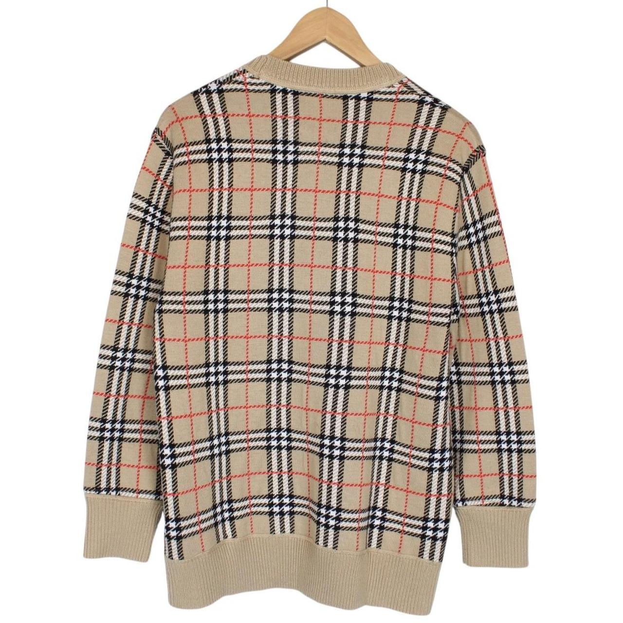 Burberry Tan Brown Nova Check Merino Wool Jumper