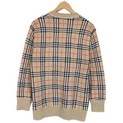 Burberry Tan Brown Nova Check Merino Wool Jumper