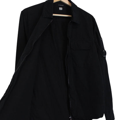 CP Company Black Full Zip Cotton Lens Overshirt Jacket