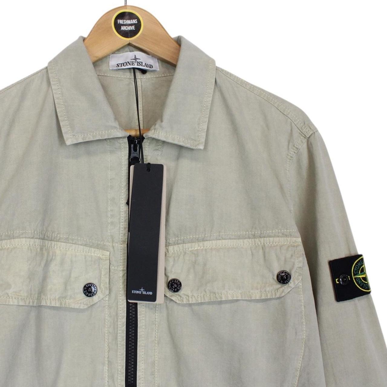Stone Island AW 2023 Beige Organic Cotton Full Zip Overshirt Jacket