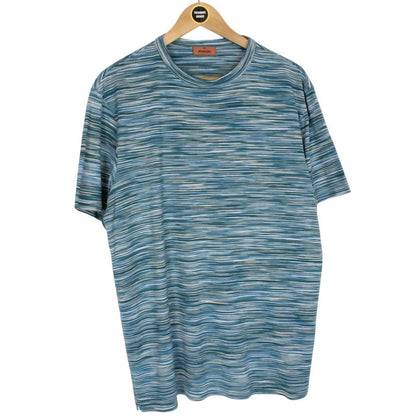 Missoni Green Striped Short Sleeve Cotton T-Shirt