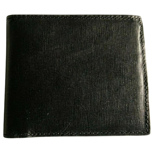 Paul Smith black bifold wallet textured crosshatch leather with logo detail.