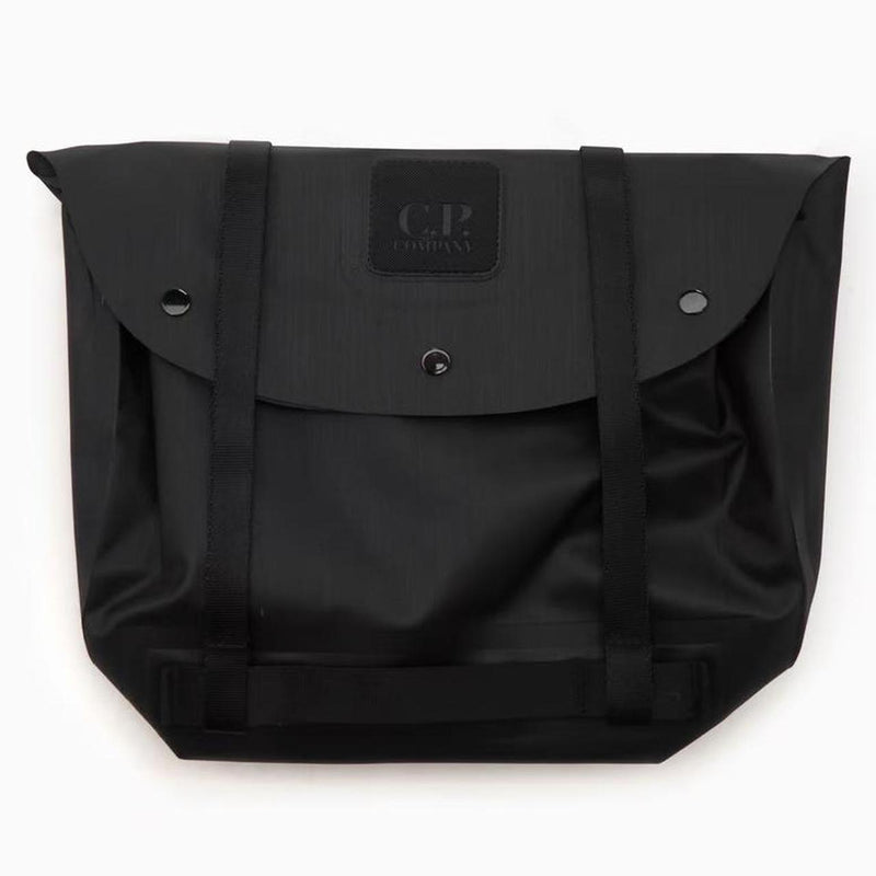 CP Company Metropolis Black Rubber Reps Logo Belt Bag