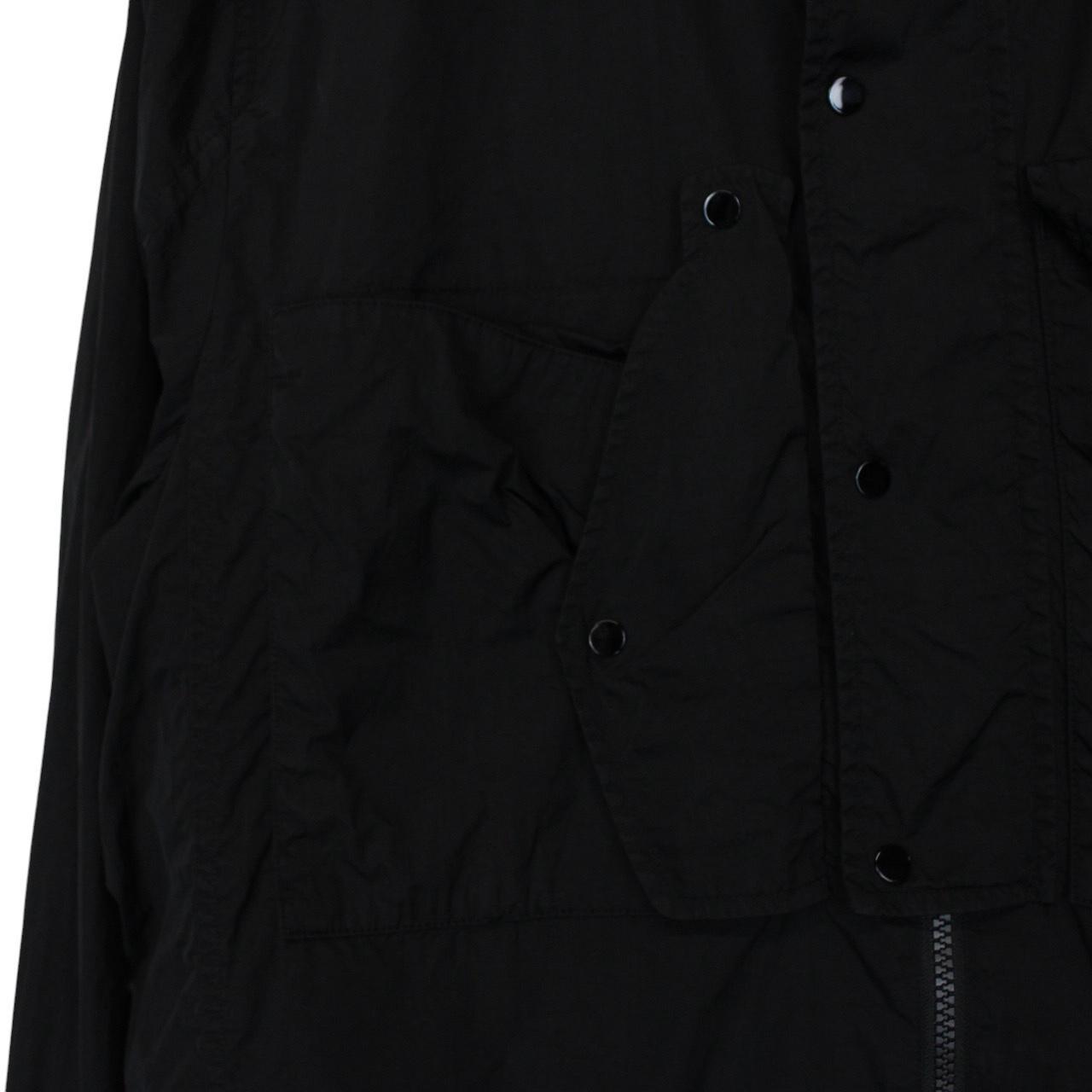 CP Company Black Full Zip Chrome-R Nylon Garment Dyed Goggle Jacket