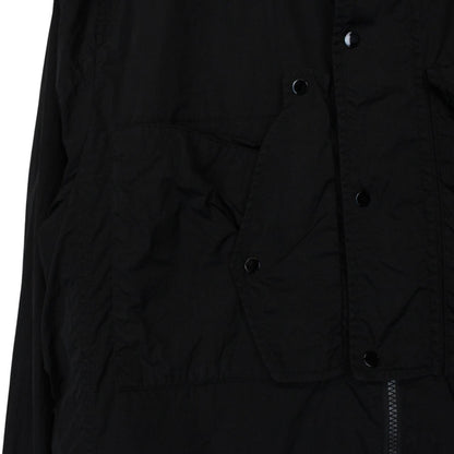 CP Company Black Full Zip Chrome-R Nylon Garment Dyed Goggle Jacket