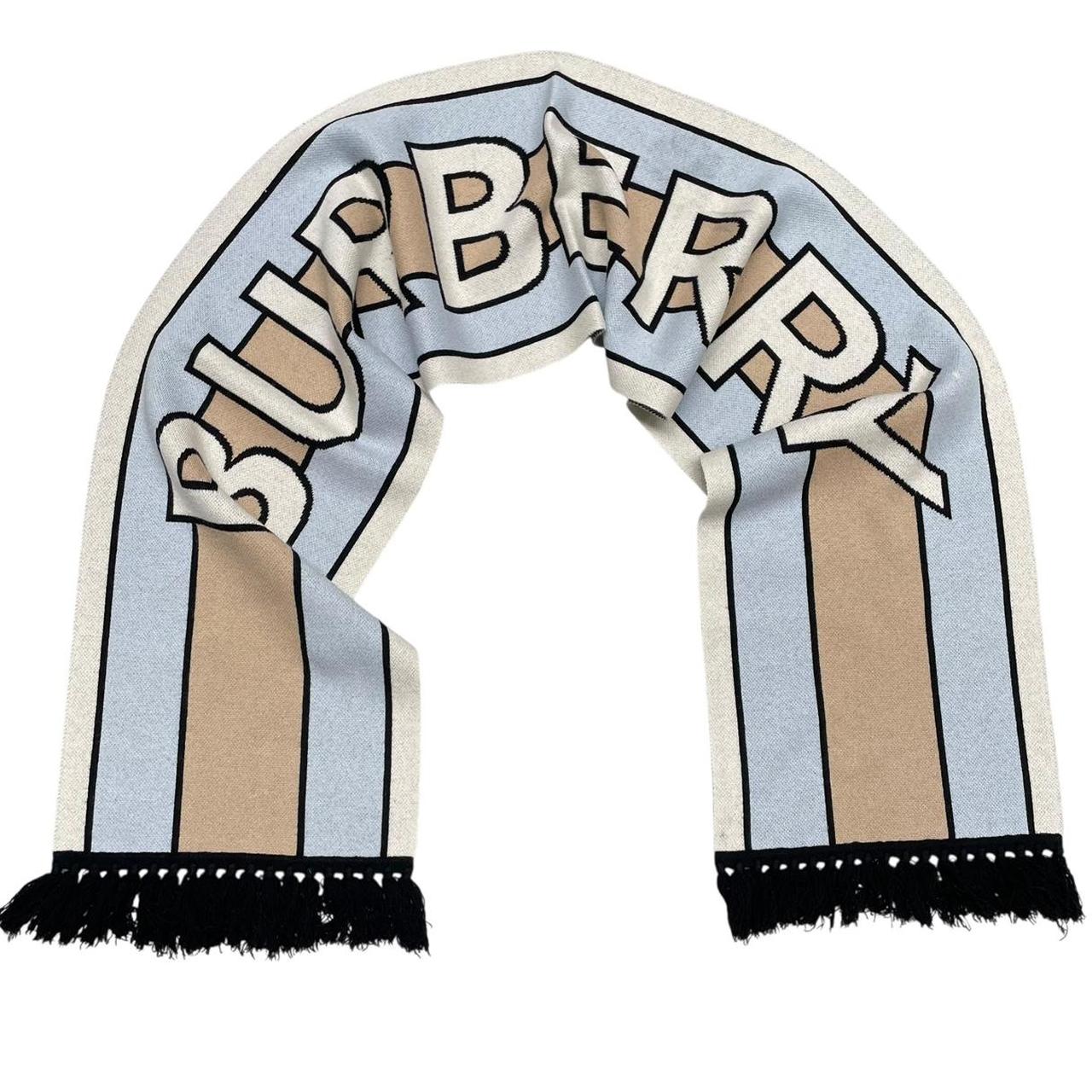 Burberry Multicoloured Football Logo Intarsia Cashmere Wool Scarf