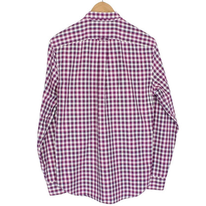 Burberry Brit Purple and White Check Long Sleeve Cotton Shirt
