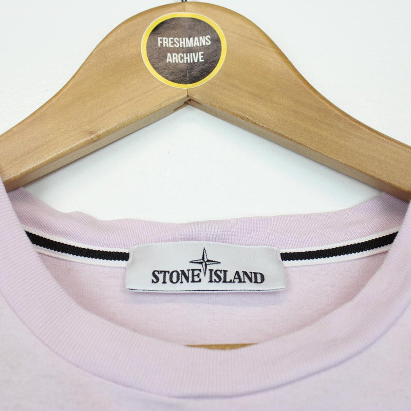 Stone Island SS 2022 Pink Short Sleeve Compass Logo T-Shirt