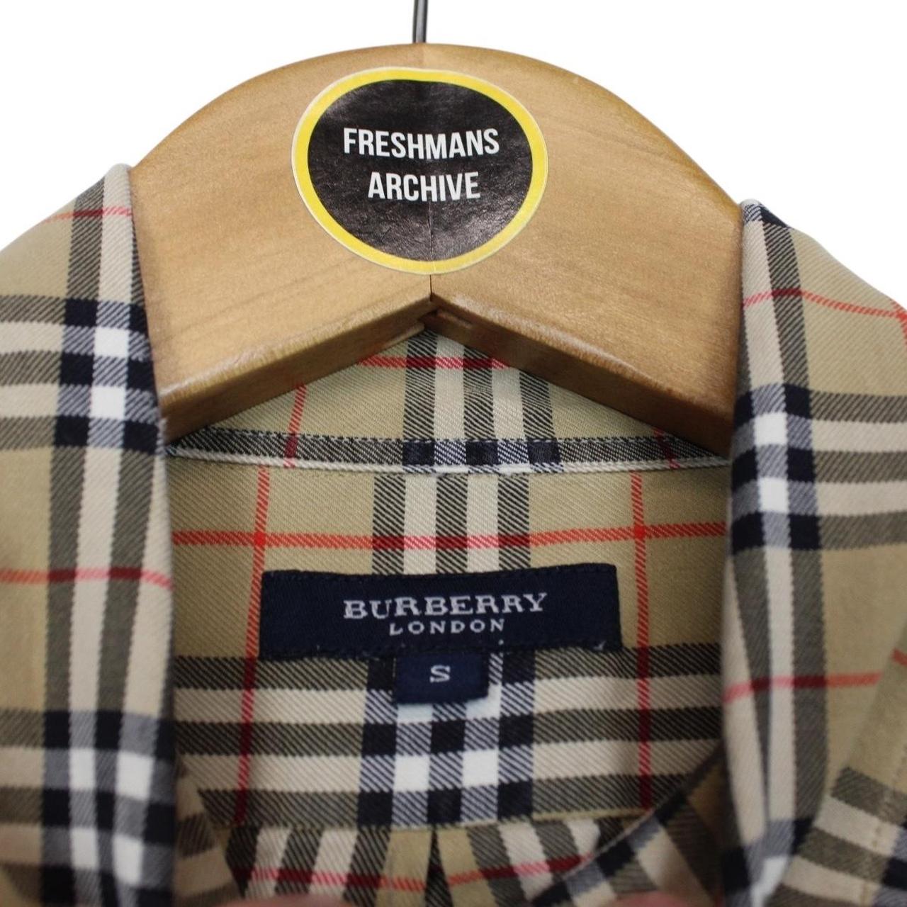 Vintage Burberry London Beige Nova Check Short Sleeve Cotton Shirt