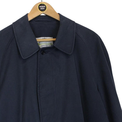 Vintage 90s Aquascutum Navy Blue Aqua 5 Single Breasted Trench Coat