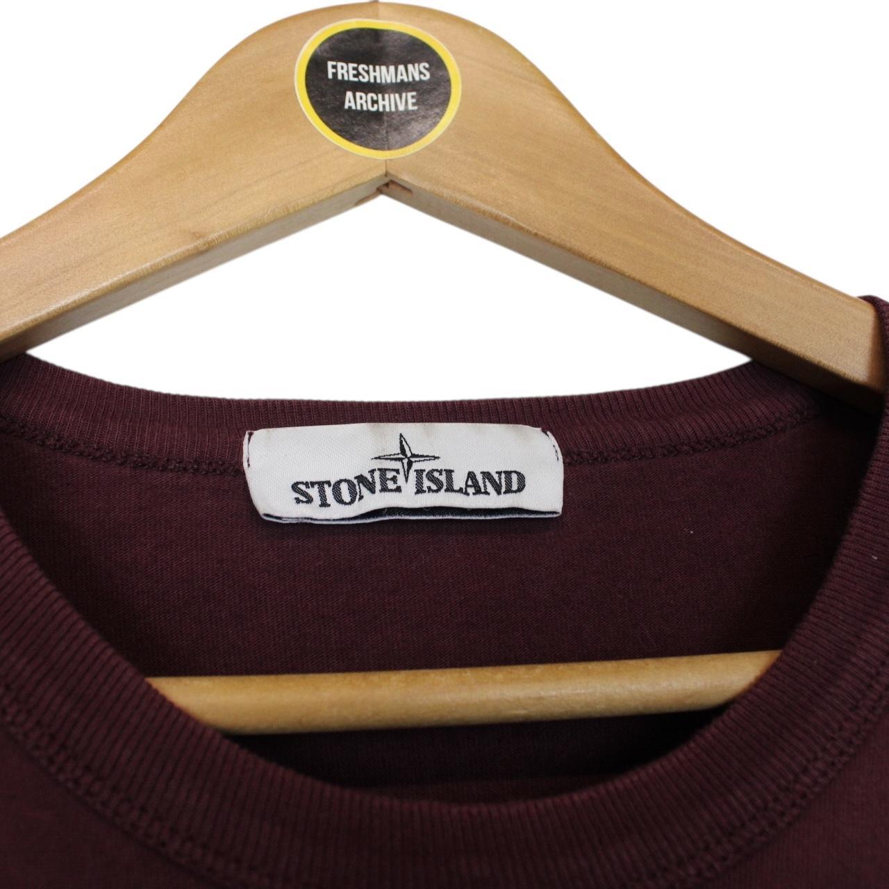 Stone Island AW 2020 Burgundy Cotton Sweatshirt Jumper