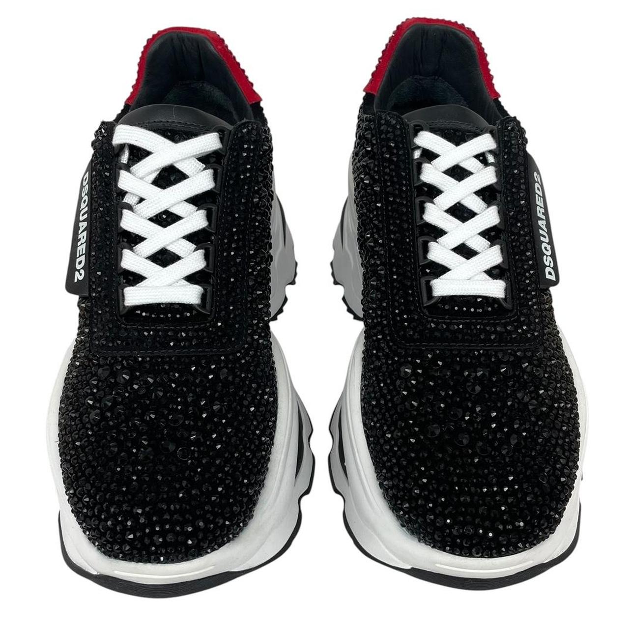 Dsquared Black and White The Giant Hike Crystal Trainers