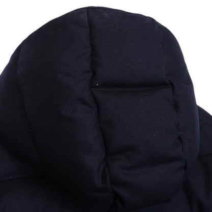Moncler Montgenevre Navy Blue Full Zip Hooded Wool Down Jacket