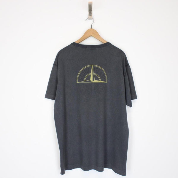 Stone Island Dark Grey Short Sleeve Compass Logo T-Shirt