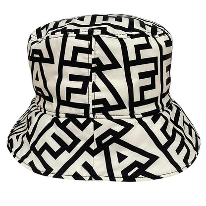 Fendi Roma x Marc Jacobs Black and White Monogram Logo Print Bucket Hat
