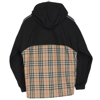 Burberry Compton Black and Tan Nova Check Full Zip Hooded Jacket