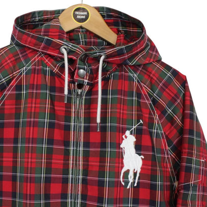 Vintage 90s Ralph Lauren Multicoloured Tartan Check Hooded Cotton Jacket