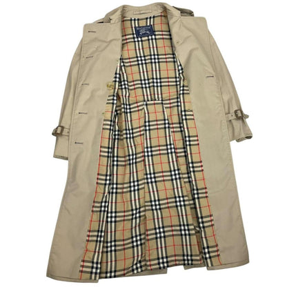 Vintage 90s Burberry Beige Double Breasted Belted Trench Coat