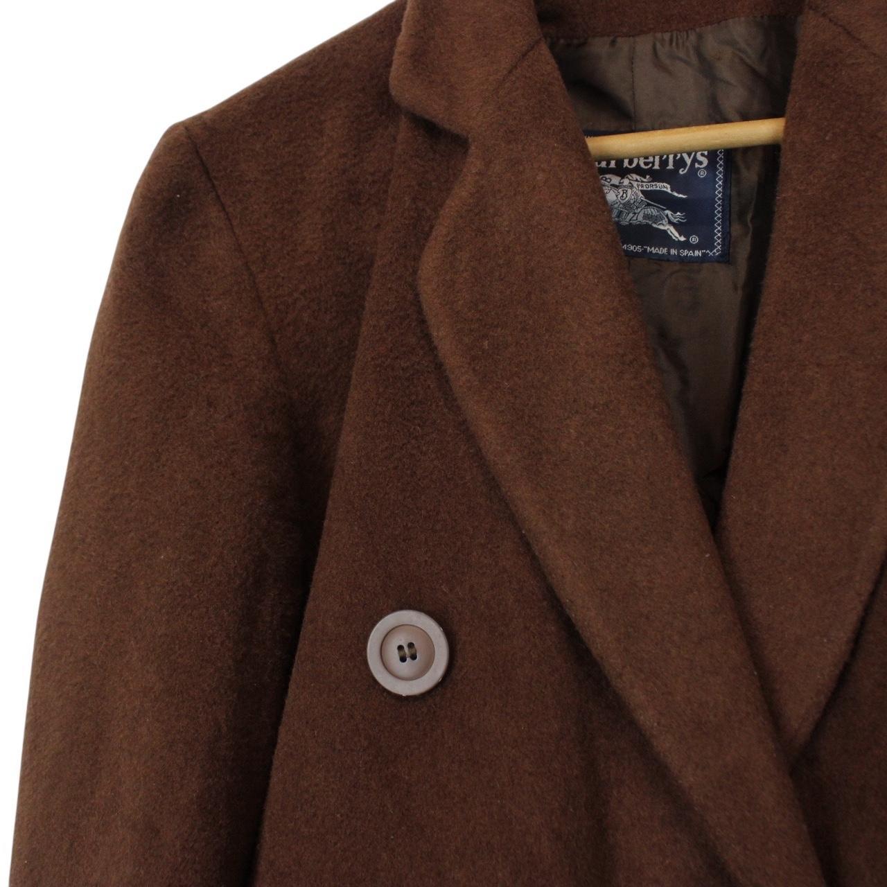 Vintage 90s Burberry Brown Wool and Camelhair Coat