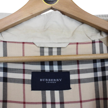 Vintage Burberry London Beige Nova Check Lined Nylon Harrington Jacket
