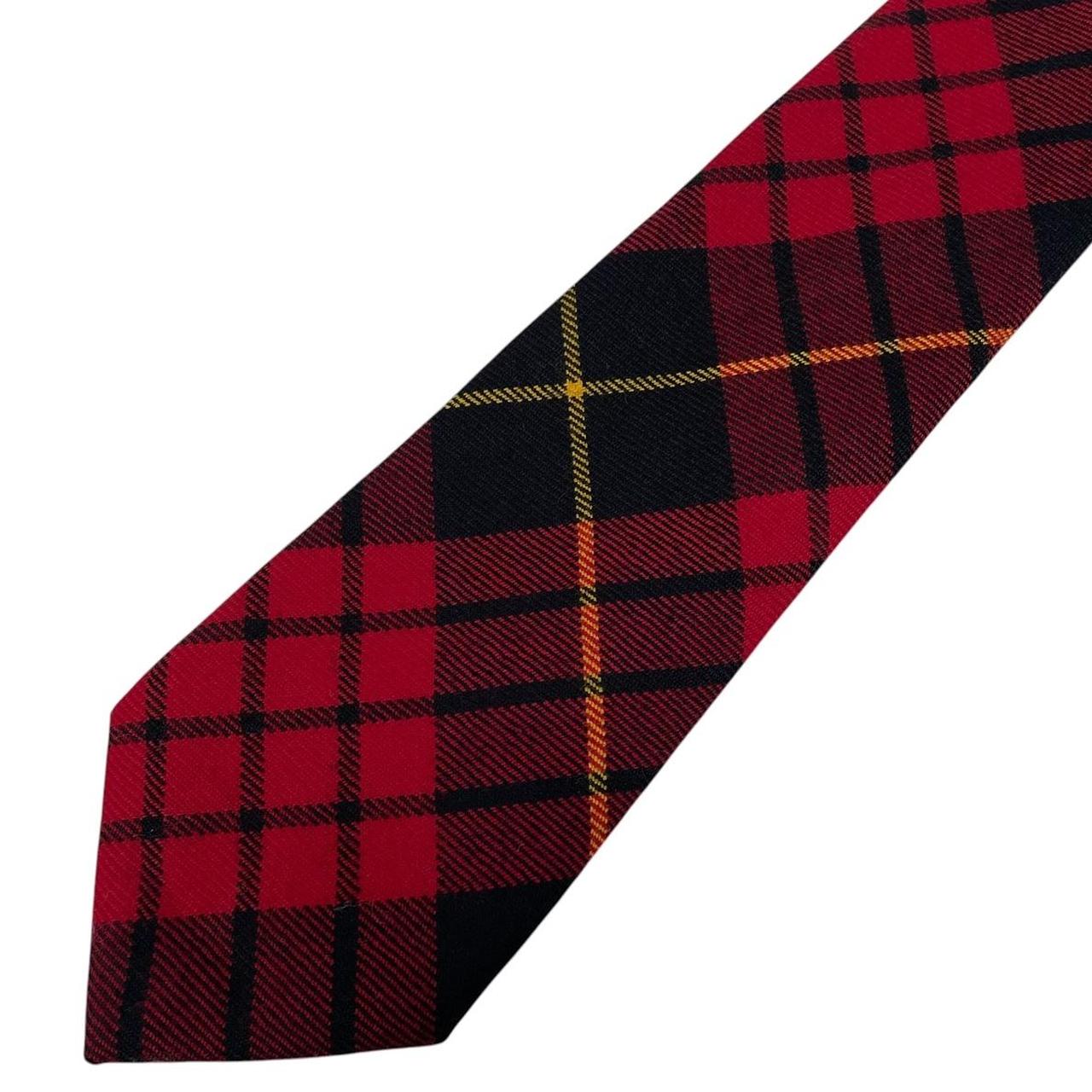 Vintage Polo Ralph Lauren Red and Black Tartan Check Wool Tie