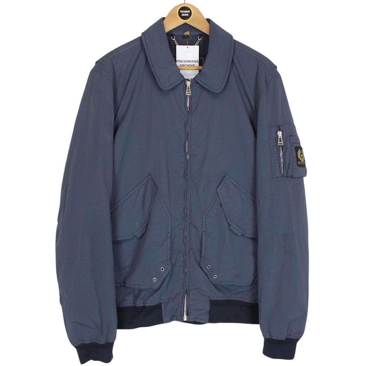 Belstaff Propeller Blue Full Zip Nylon Bomber Jacket