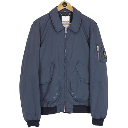 Belstaff Propeller Blue Full Zip Nylon Bomber Jacket