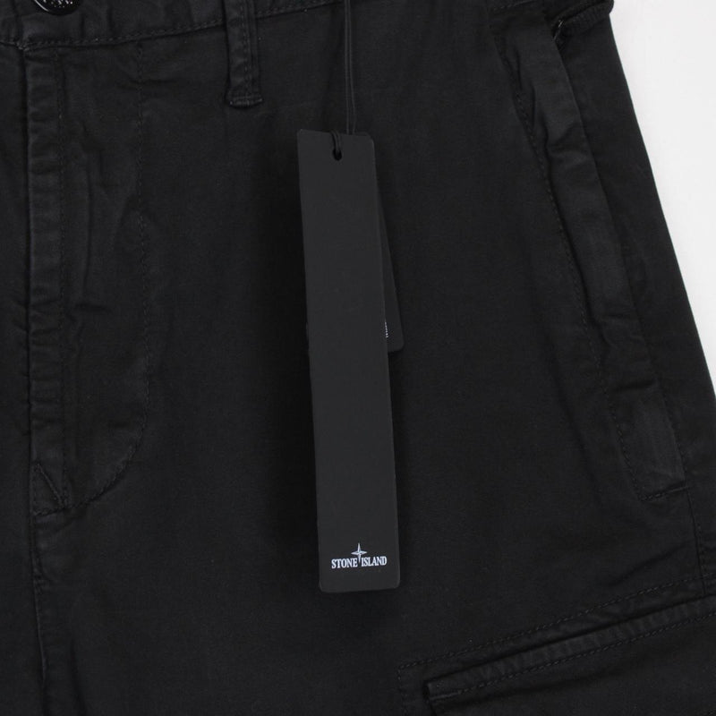 Stone Island SS 2022 Black Bermuda Cotton Cargo Shorts