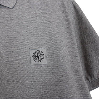Stone Island SS 2017 Grey Short Sleeve Compass Cotton Polo Shirt