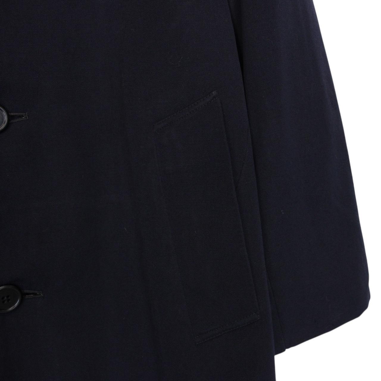 Vintage 80s Aquascutum Navy Blue Virgin Wool Overcoat
