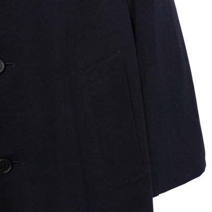 Vintage 80s Aquascutum Navy Blue Virgin Wool Overcoat