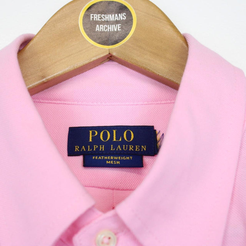 Polo Ralph Lauren Pink Long Sleeve Cotton Featherweight Mesh Shirt