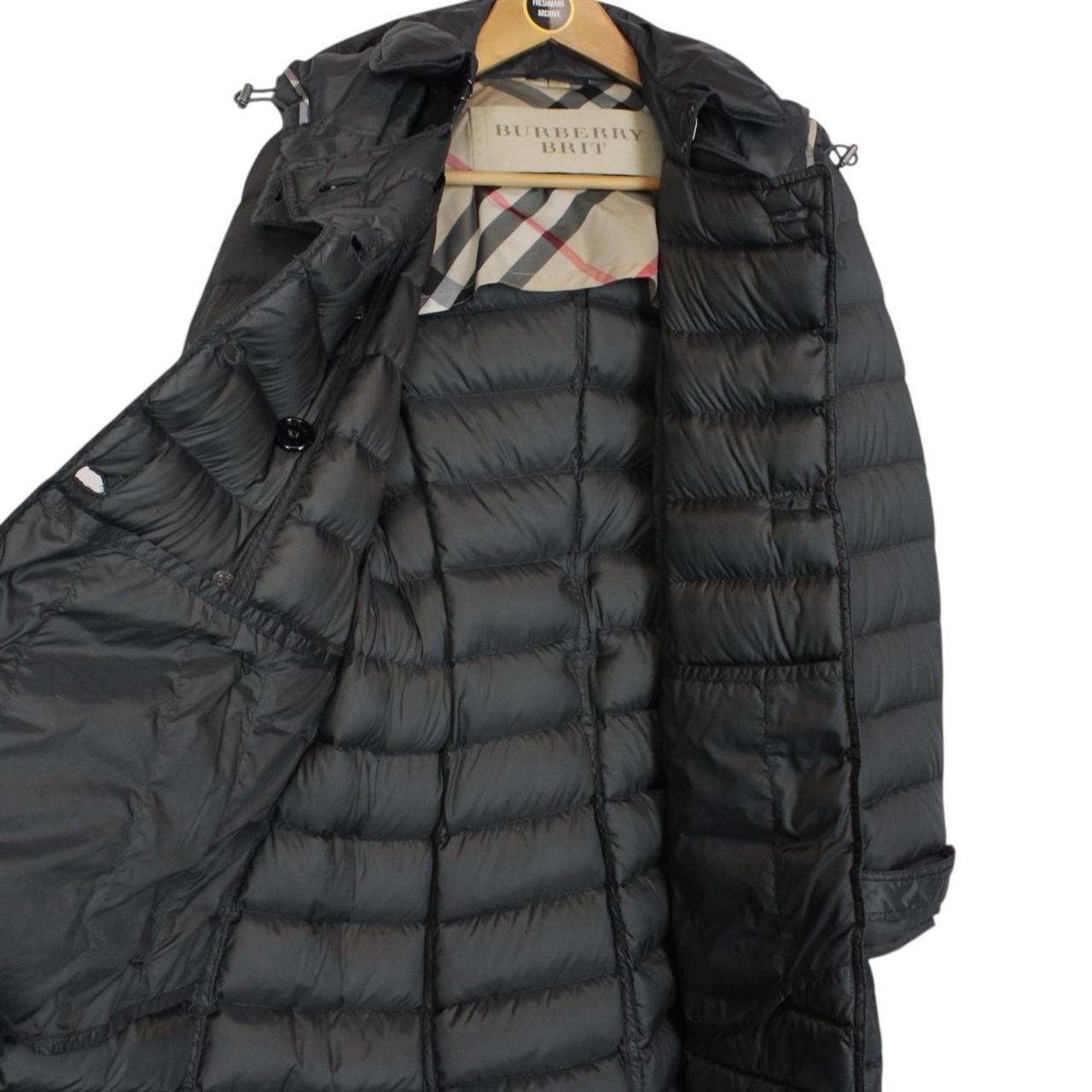 Burberry Brit Grey Nova Check Belted Down Puffer Coat