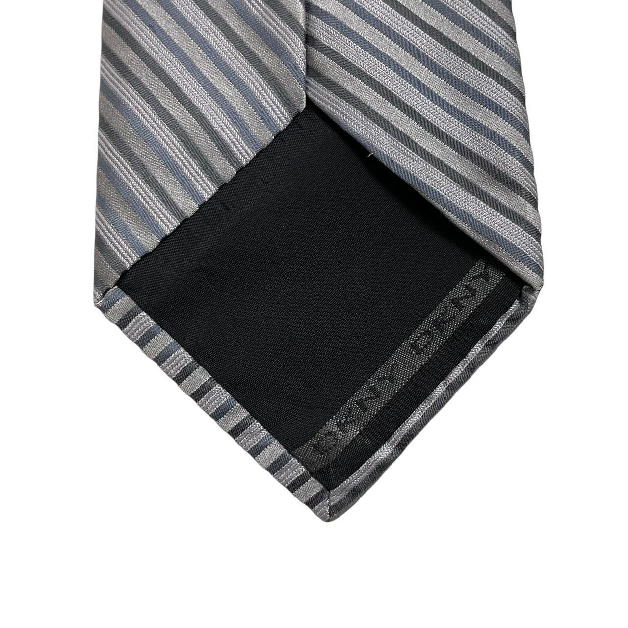 Vintage DKNY Silver Striped Silk Tie