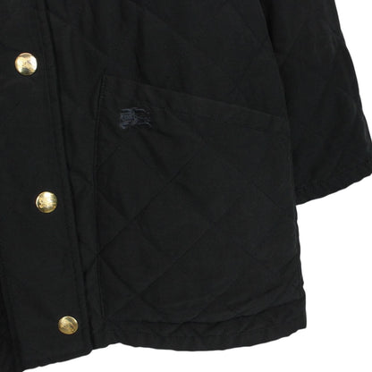 Vintage 90s Burberry Black Nova Check Lined Quilted Jacket