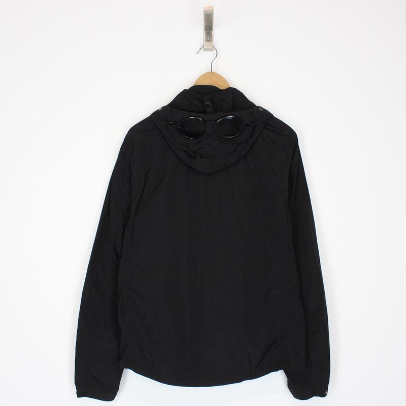 CP Company Black Full Zip Chrome Nylon Garment Dyed Goggle Jacket