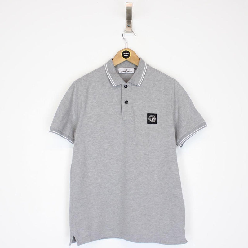 Stone Island AW 2022 Grey Short Sleeve Compass Polo Shirt