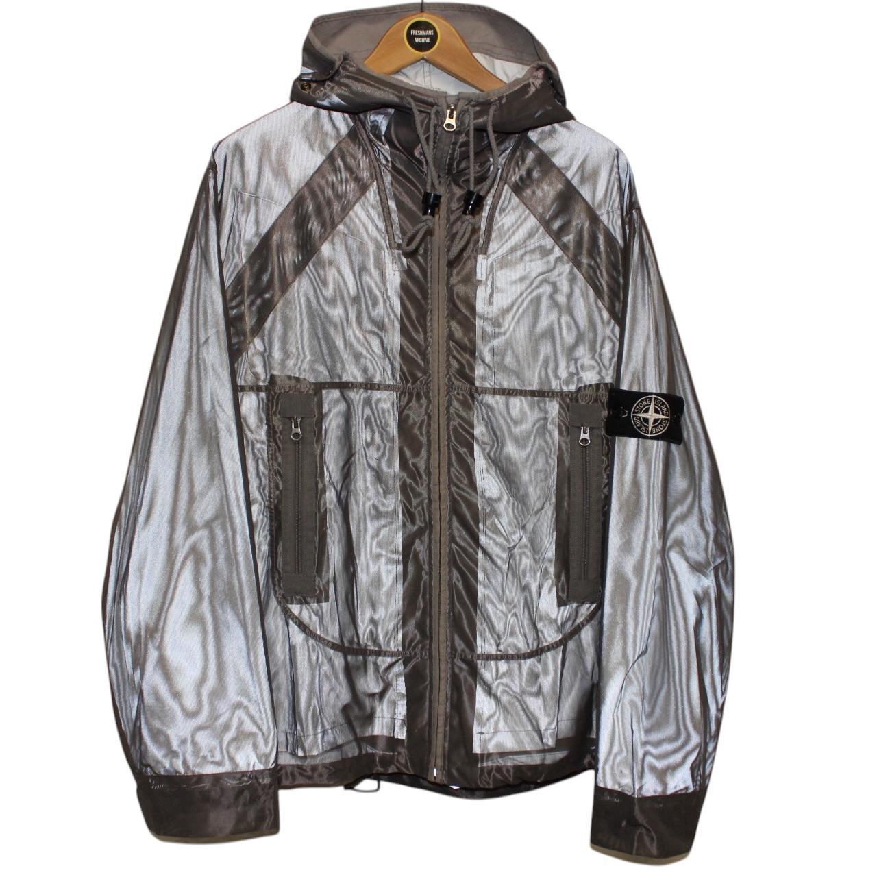 Vintage Stone Island Special Process SS 2007 Grey Mesh Reflective Jacket