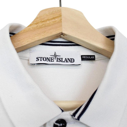 Stone Island SS 2016 White Long Sleeve Compass Polo Shirt