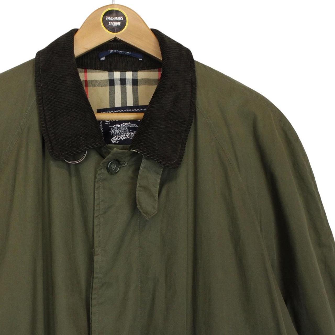 Vintage 90s Burberry Green Nova Check Lined Quilted Coat