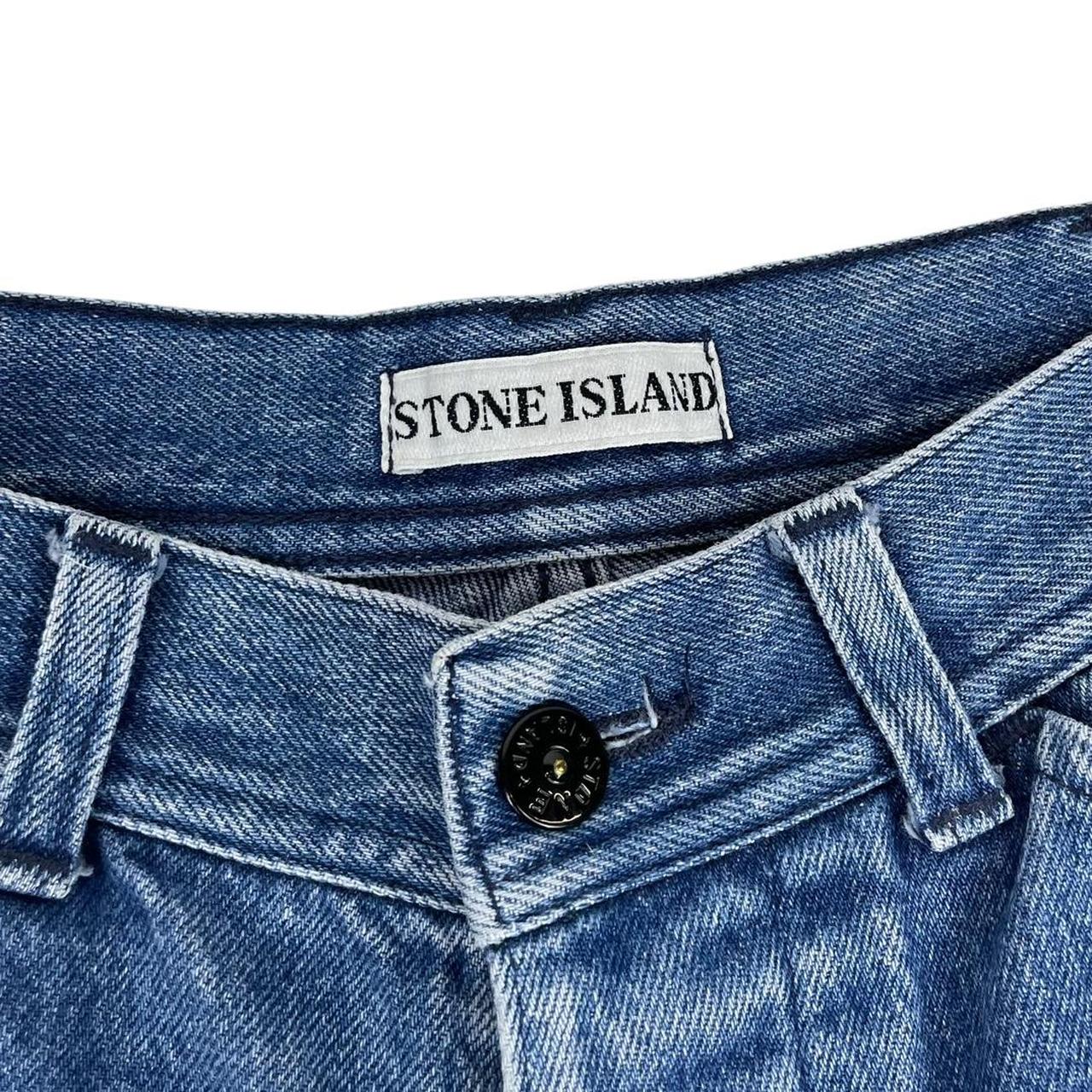 Vintage 80s Stone Island Blue Regular Fit Green Edge Badge Denim Jeans