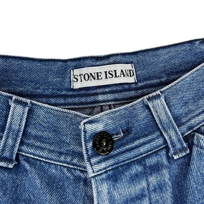 Vintage 80s Stone Island Blue Regular Fit Green Edge Badge Denim Jeans