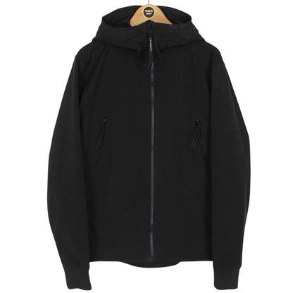 CP Company Black Full Zip Hooded Soft Shell Goggle Jacket