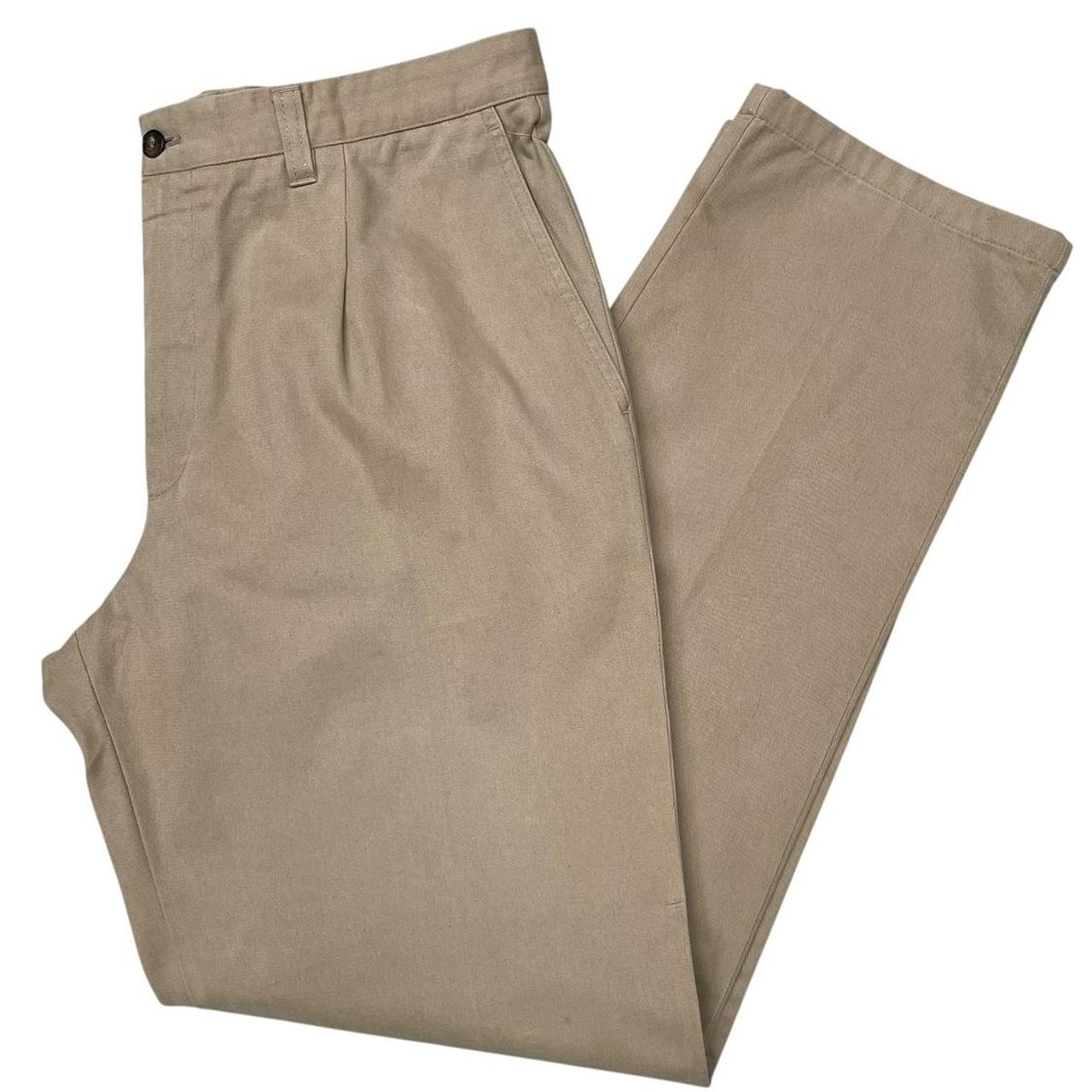 Vintage Burberry London Beige Straight Leg Fit Cotton Trousers