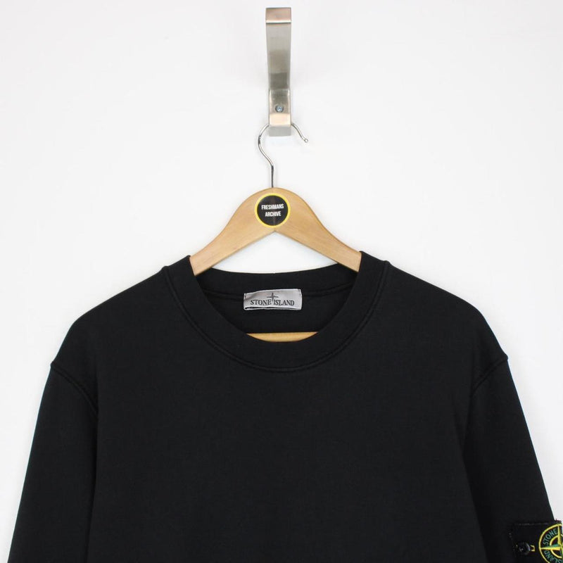 Stone Island Black Cotton Sweatshirt Jumper